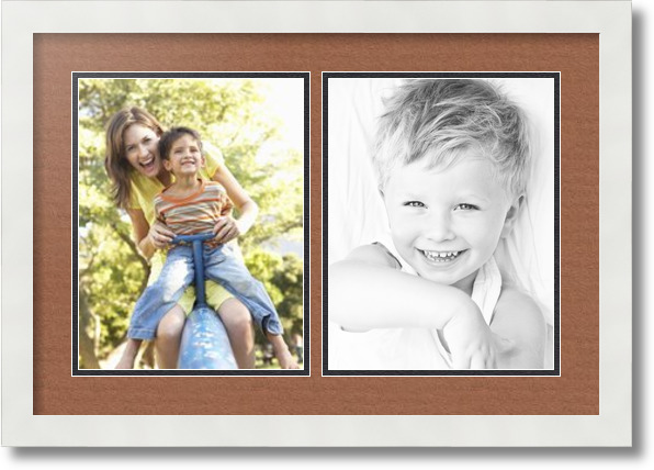 ArtToFrames Collage Mat Picture Photo Frame  2 8.5x11" Openings in Black 38