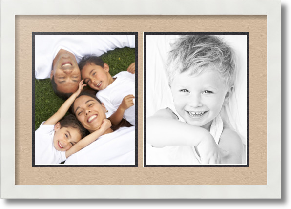 ArtToFrames Collage Mat Picture Photo Frame  2 8.5x11" Openings in Black 38