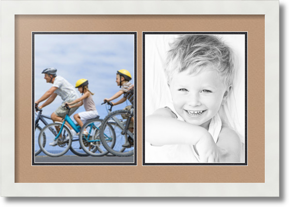 ArtToFrames Collage Mat Picture Photo Frame  2 8.5x11" Openings in Black 38