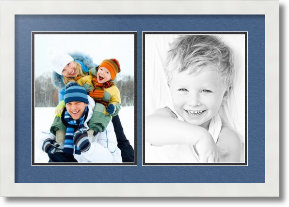 ArtToFrames Collage Mat Picture Photo Frame  2 8.5x11" Openings in Black 38