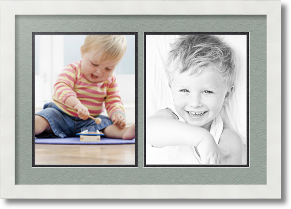 ArtToFrames Collage Mat Picture Photo Frame  2 8.5x11" Openings in Black 38