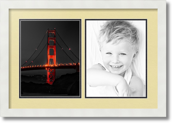 ArtToFrames Collage Mat Picture Photo Frame  2 8.5x11" Openings in Black 38