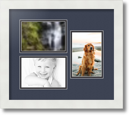 ArtToFrames Collage Mat Picture Photo Frame 3 4x6" Openings in Satin White 389