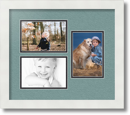 ArtToFrames Collage Mat Picture Photo Frame 3 4x6" Openings in Satin White 389