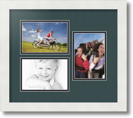 ArtToFrames Collage Mat Picture Photo Frame 3 4x6" Openings in Satin White 389