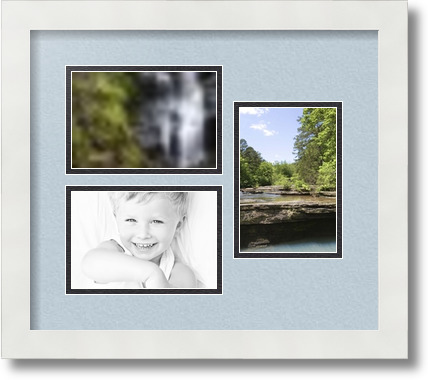 ArtToFrames Collage Mat Picture Photo Frame 3 4x6" Openings in Satin White 389