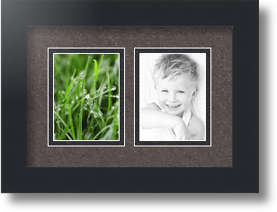 ArtToFrames Collage Mat Picture Photo Frame 2 3x4" Openings in Satin Black 39