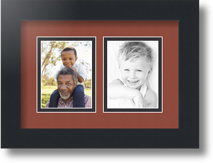 ArtToFrames Collage Mat Picture Photo Frame 2 3x4" Openings in Satin Black 39