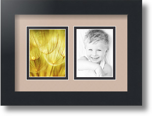 ArtToFrames Collage Mat Picture Photo Frame 2 3x4" Openings in Satin Black 39