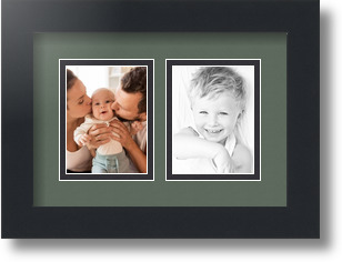 ArtToFrames Collage Mat Picture Photo Frame 2 3x4" Openings in Satin Black 39