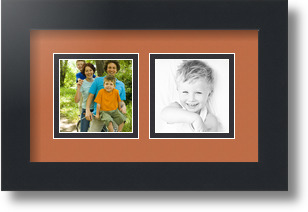 ArtToFrames Collage Mat Picture Photo Frame 2 3x3" Openings in Satin Black 42