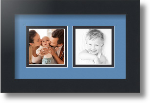 ArtToFrames Collage Mat Picture Photo Frame 2 3x3" Openings in Satin Black 42