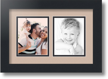 Art to Frames Double-Multimat-43-41/89-FRBW26079 Collage Photo Frame Double Mat with 2-4x5 Openings and Satin Black Frame