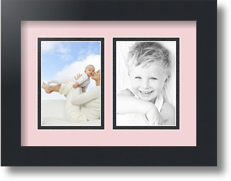 ArtToFrames Collage Mat Picture Photo Frame 2 3.5x5" Openings in Satin Black 44