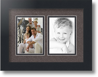 ArtToFrames Collage Mat Picture Photo Frame 2 3.5x5" Openings in Satin Black 44