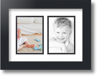 ArtToFrames Collage Mat Picture Photo Frame 2 3.5x5" Openings in Satin Black 44