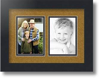 ArtToFrames Collage Mat Picture Photo Frame 2 3.5x5" Openings in Satin Black 44