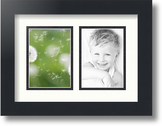 ArtToFrames Collage Mat Picture Photo Frame 2 3.5x5" Openings in Satin Black 44