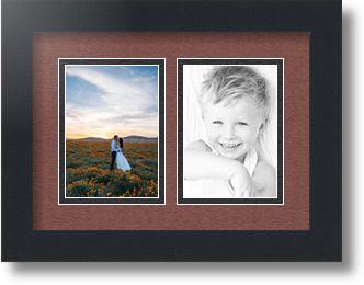 ArtToFrames Collage Mat Picture Photo Frame 2 3.5x5" Openings in Satin Black 44