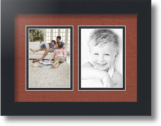 ArtToFrames Collage Mat Picture Photo Frame 2 3.5x5" Openings in Satin Black 44