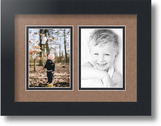 ArtToFrames Collage Mat Picture Photo Frame 2 3.5x5" Openings in Satin Black 44