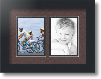 ArtToFrames Collage Mat Picture Photo Frame 2 3.5x5" Openings in Satin Black 44