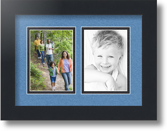 ArtToFrames Collage Mat Picture Photo Frame 2 3.5x5" Openings in Satin Black 44