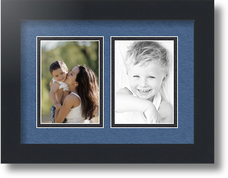 ArtToFrames Collage Mat Picture Photo Frame 2 3.5x5" Openings in Satin Black 44