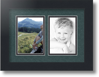 ArtToFrames Collage Mat Picture Photo Frame 2 3.5x5" Openings in Satin Black 44