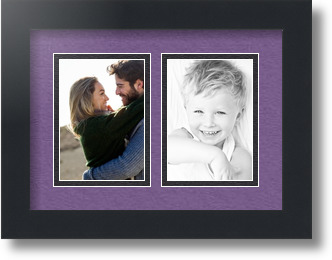 ArtToFrames Collage Mat Picture Photo Frame 2 3.5x5" Openings in Satin Black 44