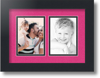 ArtToFrames Collage Mat Picture Photo Frame 2 3.5x5" Openings in Satin Black 44