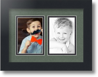 ArtToFrames Collage Mat Picture Photo Frame 2 3.5x5" Openings in Satin Black 44