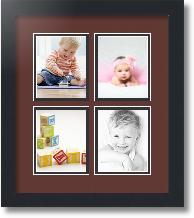 ArtToFrames Collage Mat Picture Photo Frame - 4 4x5" Openings in Satin Black 5