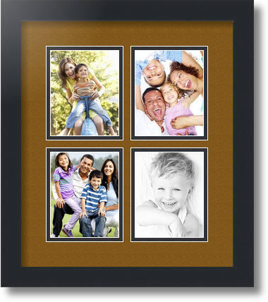 ArtToFrames Collage Mat Picture Photo Frame - 4 4x5" Openings in Satin Black 5