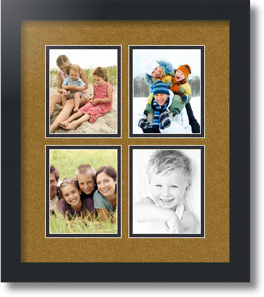 ArtToFrames Collage Mat Picture Photo Frame - 4 4x5" Openings in Satin Black 5