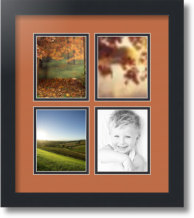 ArtToFrames Collage Mat Picture Photo Frame - 4 4x5" Openings in Satin Black 5