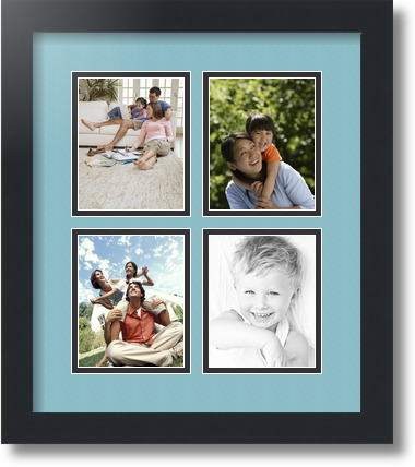 ArtToFrames Collage Mat Picture Photo Frame - 4 4x5" Openings in Satin Black 5