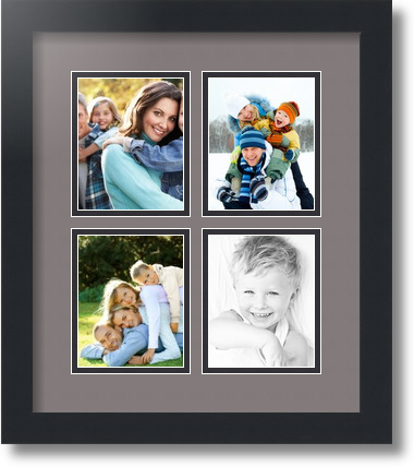 ArtToFrames Collage Mat Picture Photo Frame - 4 4x5" Openings in Satin Black 5