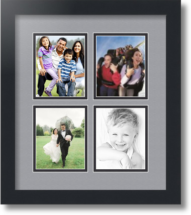 ArtToFrames Collage Mat Picture Photo Frame - 4 4x5" Openings in Satin Black 5