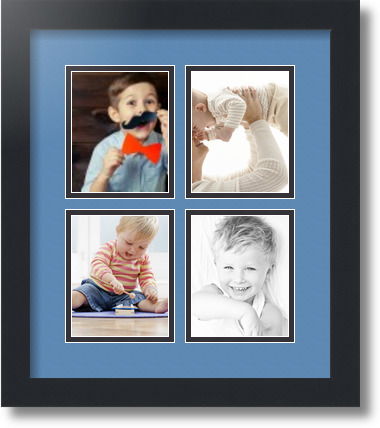 ArtToFrames Collage Mat Picture Photo Frame - 4 4x5" Openings in Satin Black 5