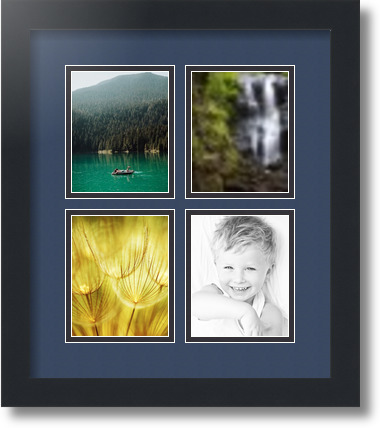 ArtToFrames Collage Mat Picture Photo Frame - 4 4x5" Openings in Satin Black 5