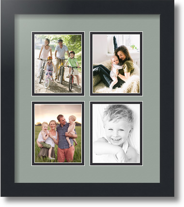 ArtToFrames Collage Mat Picture Photo Frame - 4 4x5" Openings in Satin Black 5