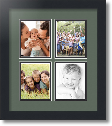 ArtToFrames Collage Mat Picture Photo Frame - 4 4x5" Openings in Satin Black 5