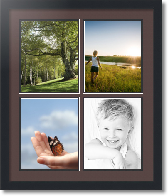 ArtToFrames 12x24 Matted Picture Frame with 8x20 Single Mat Photo Opening  Framed in 1.25 Satin Black and 2 Chestnut Mat (FWM-3926-12x24) 