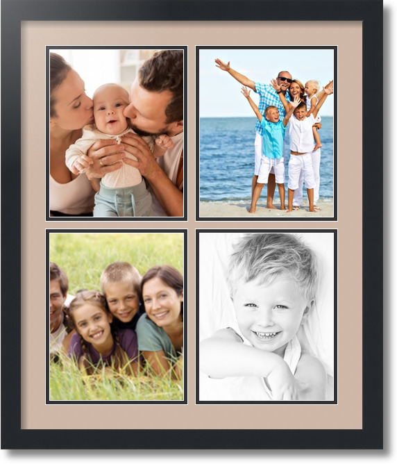 ArtToFrames Collage Photo Picture Frame with 1 - 11x14 and 2 - 8x10  Openings, Framed in White with Chestnut and Black Mats (CDM-3966-75) 