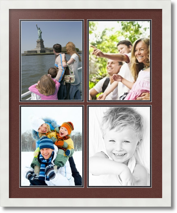 ArtToFrames Collage Mat Picture Photo Frame 4 8.5x11" Openings in White 564