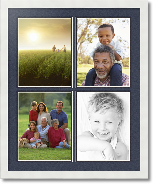 ArtToFrames Collage Mat Picture Photo Frame 4 8.5x11" Openings in White 564