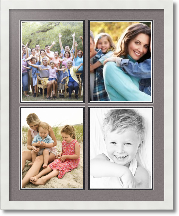 ArtToFrames Collage Mat Picture Photo Frame 4 8.5x11" Openings in White 564