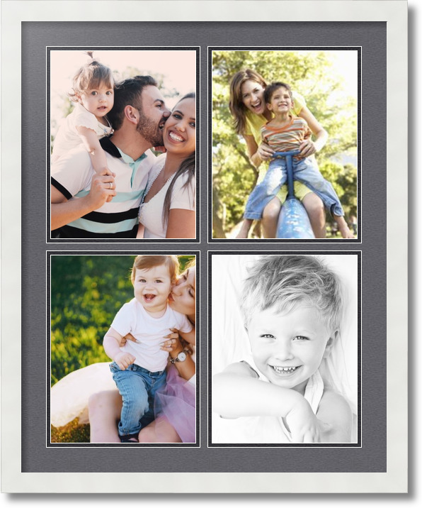 ArtToFrames Collage Mat Picture Photo Frame 4 8.5x11" Openings in White 564