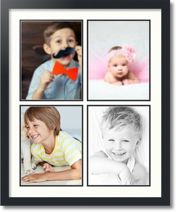 ArtToFrames Collage Mat Picture Photo Frame  4 8.5x11" Openings in Black 564